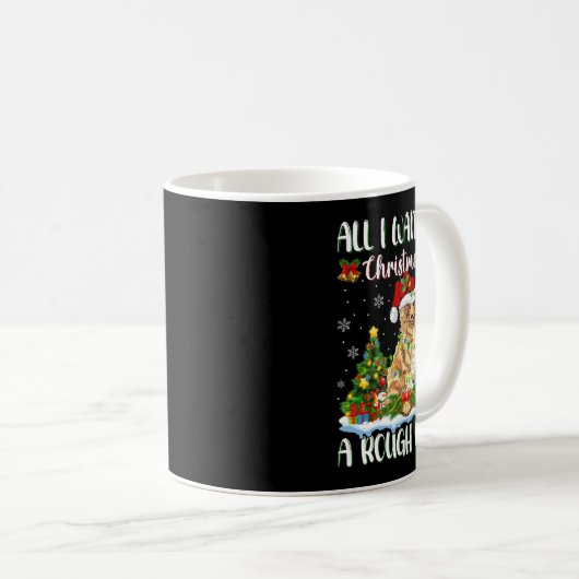 Mug Je Veux Pour Noël Est Un Collie Chien Brut Xmas Tr (Devant droit)
