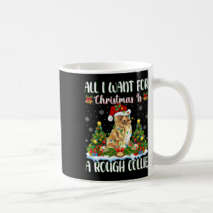 Mug Je Veux Pour Noël Est Un Collie Chien Brut Xmas Tr