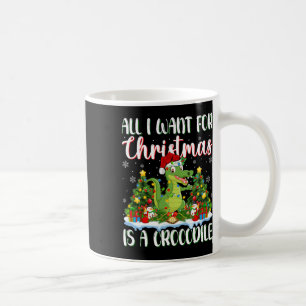 Mug Je Veux Pour Noël Est Un Crocodile Xmas Tree Ligh