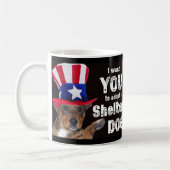 Mug Je veux que VOUS adoptiez un chien d'abri (Gauche)