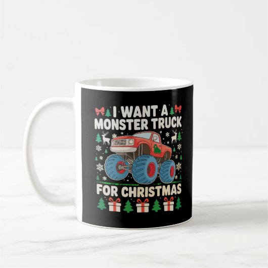Mug Je veux un camion monstre pour un pull moche de No (Gauche)
