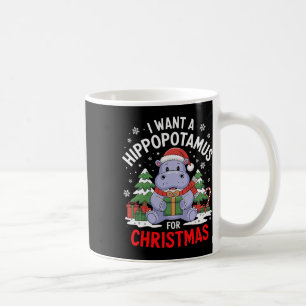 Mug Je Veux Un Hippopotame Pour Noël Hippo De Noël Pou