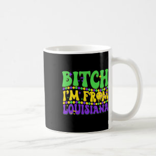 Mug Je viens de Louisiana Mardi Gras Fleur De Lis Fat