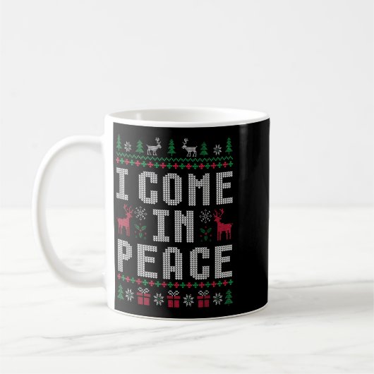 Mug Je Viens En Paix Noël Noël Noël Noël Noël Reindeer (Gauche)
