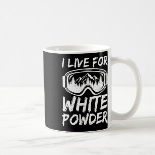 Mug Je vis pour la poudre blanche drôle de ski freesty
