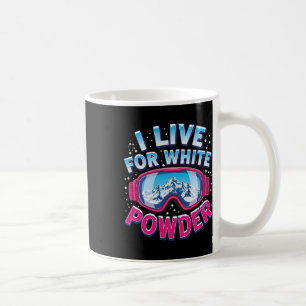 Mug Je vis pour le snowboard en poudre blanche cool