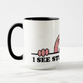 Mug Je Vois Des Gens Stupides Drôle | Rose (Gauche)