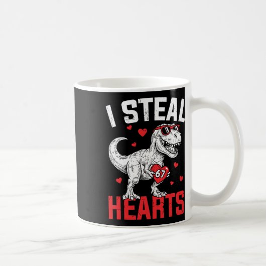 Mug Je vole des coeurs 67 Mème Saint-Valentin Dinosaur (Droite)