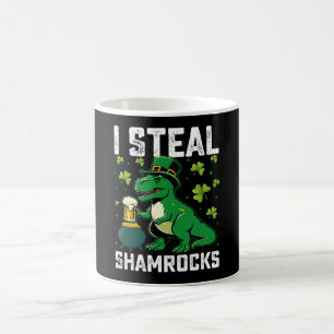 Mug Je vole des trèfles T Rex dinosaure St Patrick's D