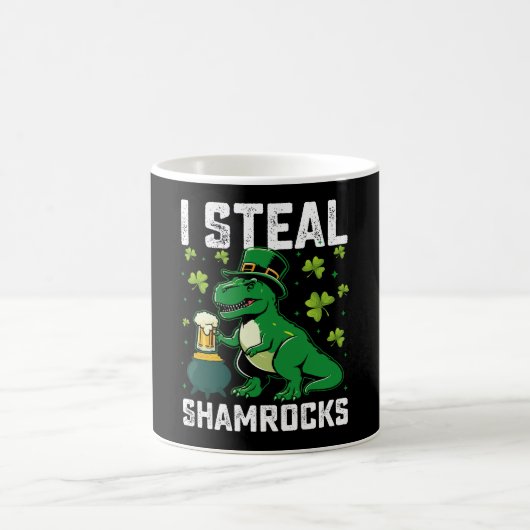 Mug Je vole des trèfles T Rex dinosaure St Patrick's D (Centre)
