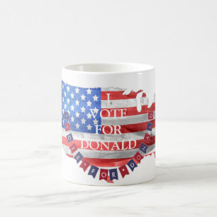 Mug Je vote pour le drapeau républicain américain Dona