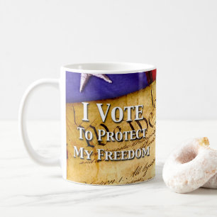 Mug Je vote pour protéger ma liberté