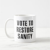 Mug Je vote pour restaurer la santé mentale Large (Gauche)