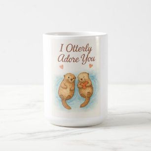 Mug Je vous adore complètement – Douce aquarelle d'amo