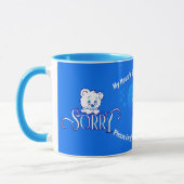 Mug JE VOUS AIME avec Triste SORRY Bear sur Blue APOLO (Gauche)