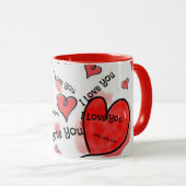 Mug Je Vous Aime, Je Vous Aime, Je Vous Aime (Devant droit)