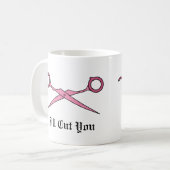 Mug Je vous couperai (les ciseaux roses de coupe de (Devant gauche)