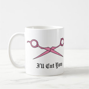 Mug Je vous couperai (les ciseaux roses de coupe de