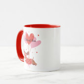 Mug Je Vous Emmerde Mignonne Chien Dachshund Coeur Rou (Devant gauche)