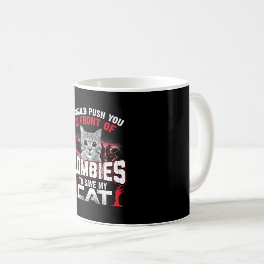 Mug Je Vous Poussais Devant Les Zombies Pour Sauver Mo (Devant droit)