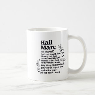 Mug Je vous salue Marie prière florale mariale chrétie