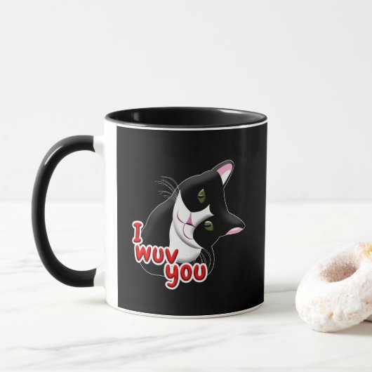 Mug Je vous wuv Chat (Avec donut)