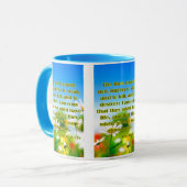 Mug Jean 10:10 KJV Bible Écriture Pic Deux Tons (Devant gauche)