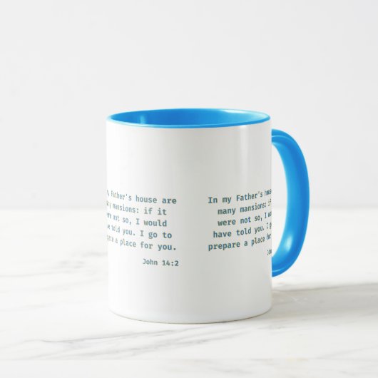 Mug Jean 14:2 KJV Écriture biblique Deux Tons (Devant droit)