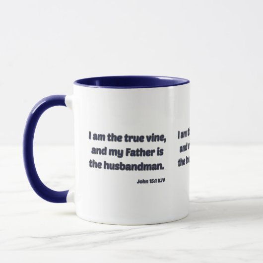Mug Jean 15:1 KJV Bible Verse Deux Tons (Gauche)