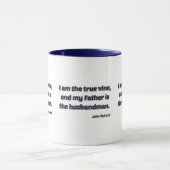 Mug Jean 15:1 KJV Bible Verse Deux Tons (Centre)