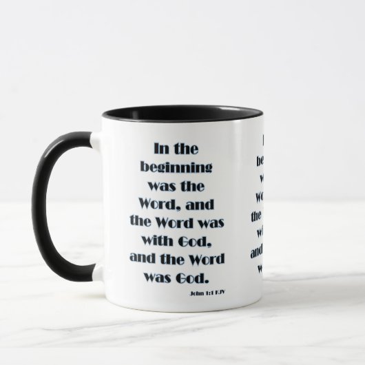 Mug Jean 1:1 Verset Bible KJV Deux Tons (Gauche)