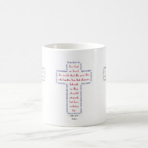 Mug Jean 3:16 Croix Rouge, Blanche et Bleue