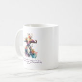 Mug Jean 3:16 Écriture Croix Bible chrétienne Verse (Devant gauche)
