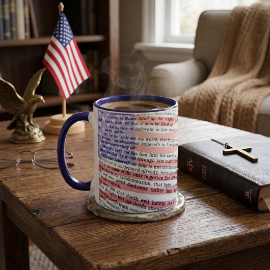 Mug Jean 3:16 et drapeau américain