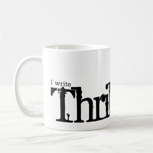 Mug J'écris de la fiction Thriller (Gauche)
