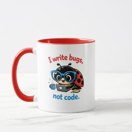 Mug J'écris des bogues, pas du code. (Gauche)