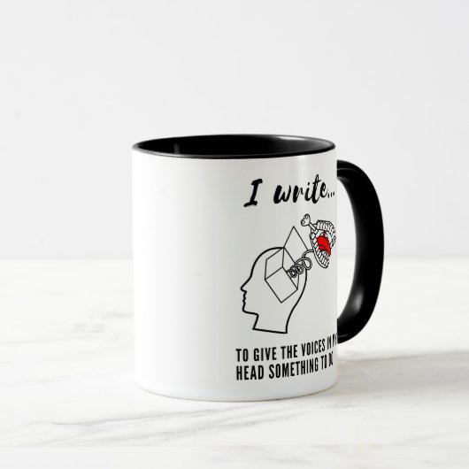 Mug J'écris... une tasse. (Devant droit)