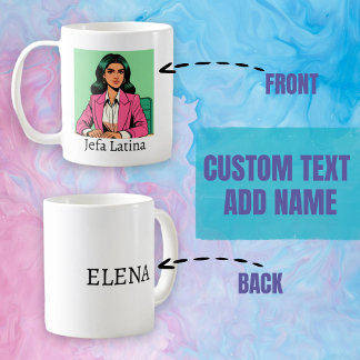 Mug Jefa Latina Pop Art Nom personnalisé