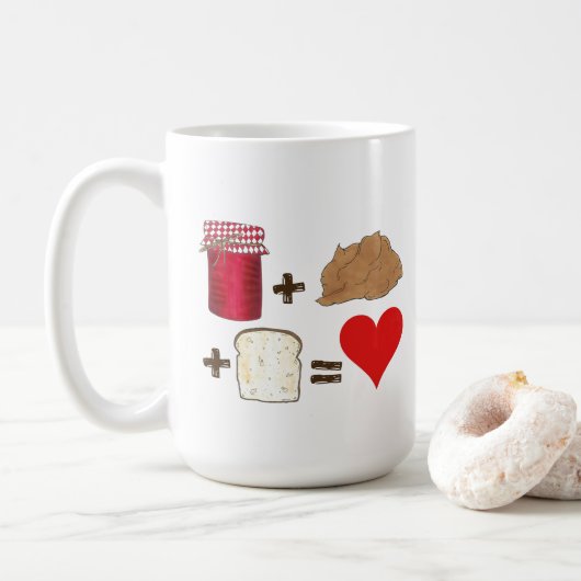 Mug Jelly + Beurre d'arachide + Pain = Coeur d'amour (Avec donut)