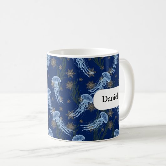 Mug Jellyfish Ocean See Dreamy Nautical Custom Name (Devant droit)