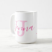 Mug Jenna nom signification et monogramme petit oiseau (Devant gauche)