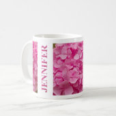 Mug "Jennifer" Élégante Hydrangée Rose Florale Lettres (Devant gauche)