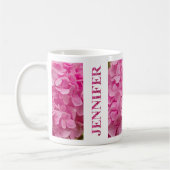 Mug "Jennifer" Élégante Hydrangée Rose Florale Lettres (Gauche)
