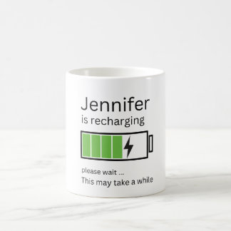 Mug Jennifer recharge le nom personnalisé personnalisé