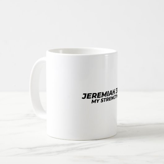 MUG JEREMIAH 33:3 - MA FORCE. (Devant gauche)