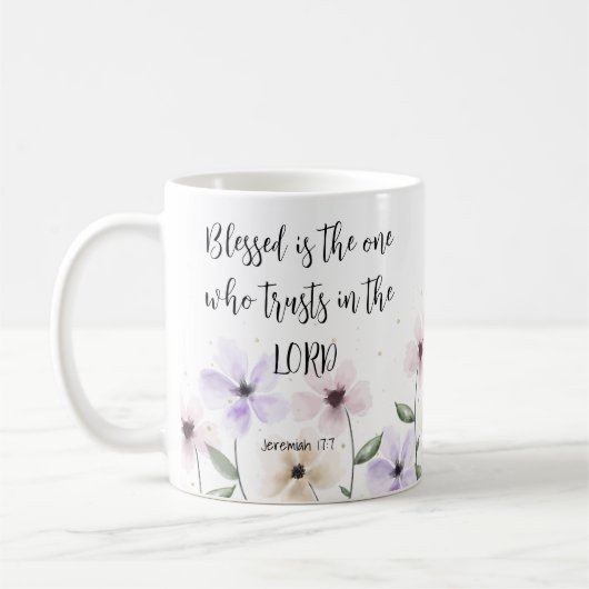 Mug Jérémie 17:7 Confiance dans le Seigneur Écriture F (Gauche)