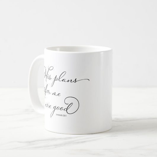 Mug Jérémie 29:11 Ses plans pour moi sont bons (Devant gauche)