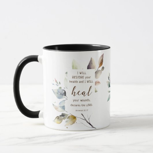 Mug Jérémie 30 17 Je vais restaurer votre santé Bible (Gauche)