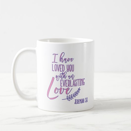Mug Jérémie 31:3 Vous aimez avec une Bible d'Amour éte (Gauche)