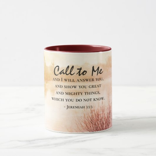 Mug Jérémie 33:3 Appelle-Moi et Je Te Répondrai (Centre)